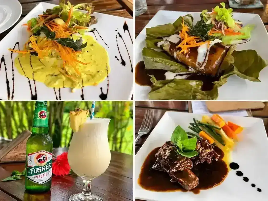 Tropical Island Feast Collage at Freshwater Plantation